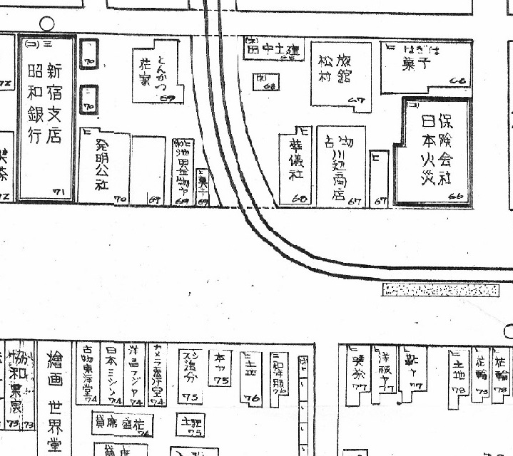 資料４Ｂ（一部を拡大）『新宿区[6]　新宿駅附近　１９４９年』東京都立中央図書館所蔵の画像