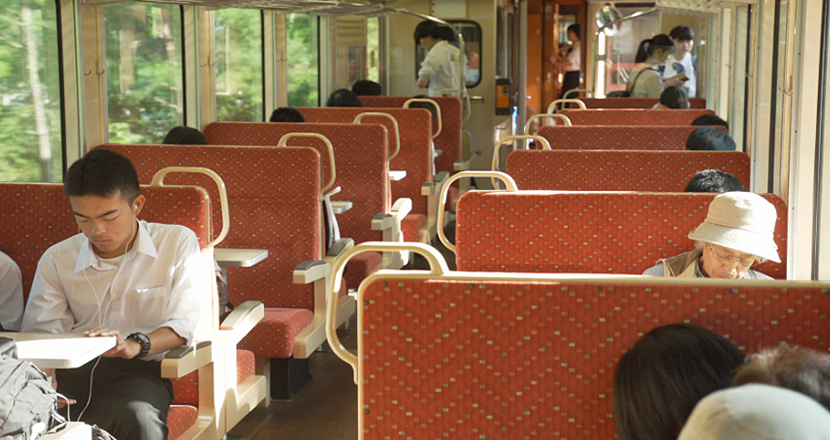 Picture of Inside of the Sanriku Railway train