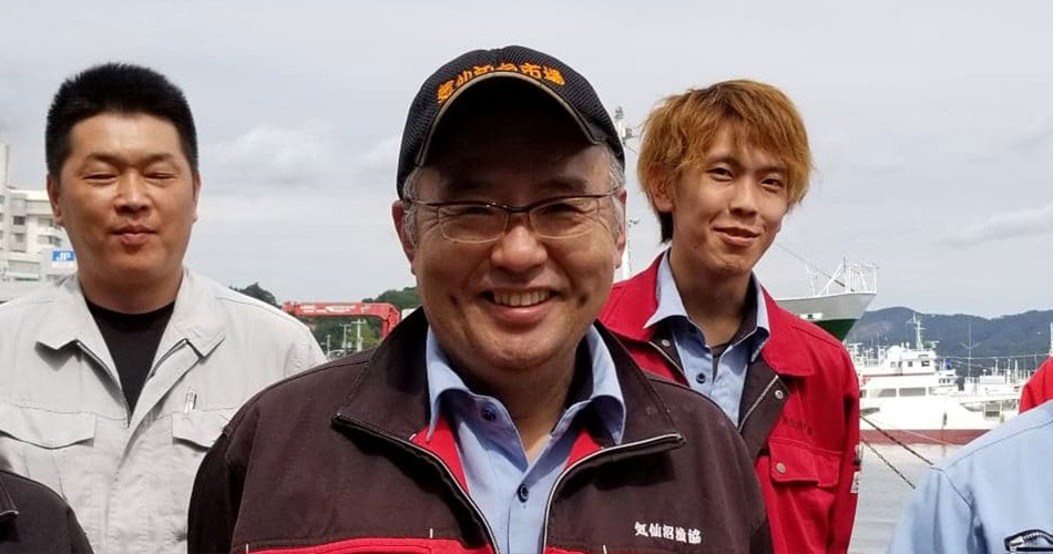 Picture of Mr. Hiroyuki Kumagai, Director of Fish Market, Kesennuma Fisheries Cooperative Associationn